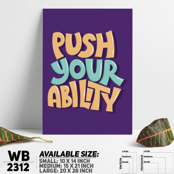 DDecorator Push Your Ability - Motivational Wall Canvas Wall Poster Wall Board - 3 Size Available - WB2312 - DDecorator