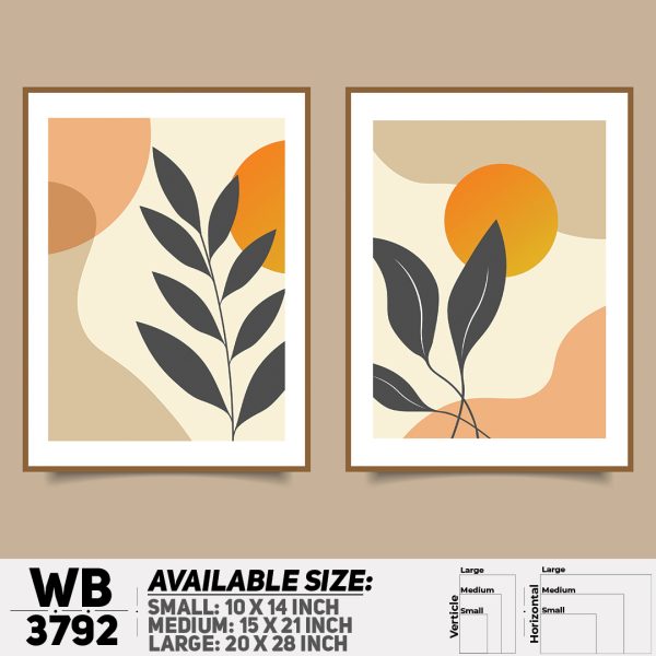 DDecorator Leaf & Abstract ArtWork (Set of 2) Wall Canvas Wall Poster Wall Board - 3 Size Available - WB3792 - DDecorator