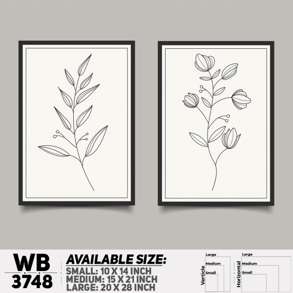 DDecorator Flower And Leaf ArtWork (Set of 2) Wall Canvas Wall Poster Wall Board - 3 Size Available - WB3748 - DDecorator