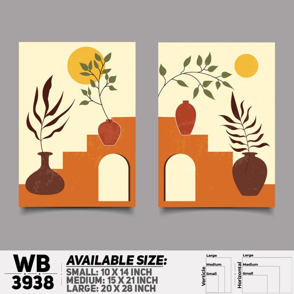 DDecorator Flower And Leaf ArtWork (Set of 2) Wall Canvas Wall Poster Wall Board - 3 Size Available - WB3938 - DDecorator