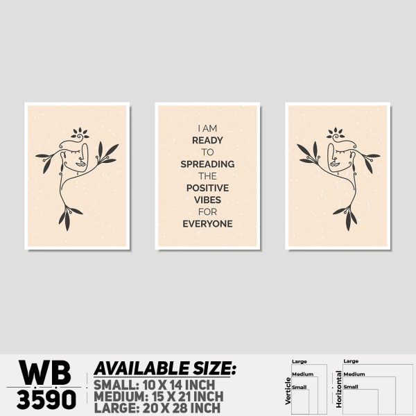 DDecorator Motivational & Line Art (Set of 3) Wall Canvas Wall Poster Wall Board - 3 Size Available - WB3590 - DDecorator