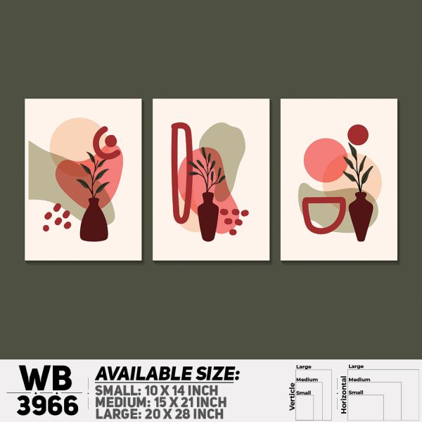 DDecorator Abstract Art (Set of 3) Wall Canvas Wall Poster Wall Board - 3 Size Available - WB3966 - DDecorator