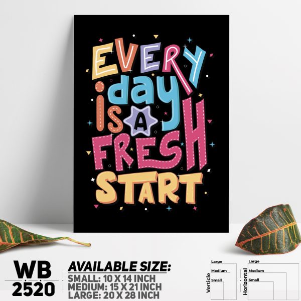 DDecorator Fresh Start - Motivational Wall Canvas Wall Poster Wall Board - 3 Size Available - WB2520 - DDecorator