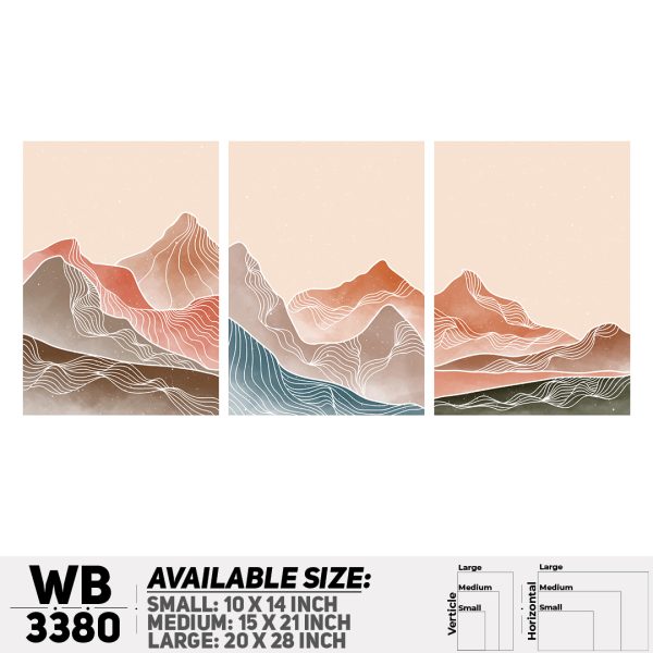DDecorator Landscape Horizon Art (Set of 3) Wall Canvas Wall Poster Wall Board - 3 Size Available - WB3380 - DDecorator