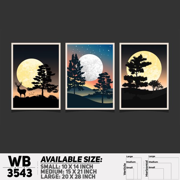 DDecorator Landscape Horizon Art (Set of 3) Wall Canvas Wall Poster Wall Board - 3 Size Available - WB3543 - DDecorator