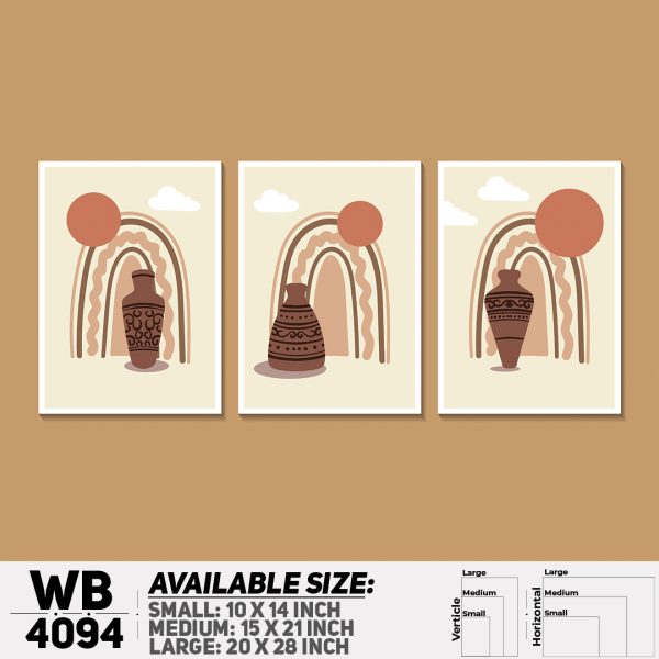 DDecorator Abstract Art (Set of 3) Wall Canvas Wall Poster Wall Board - 3 Size Available - WB4094 - DDecorator