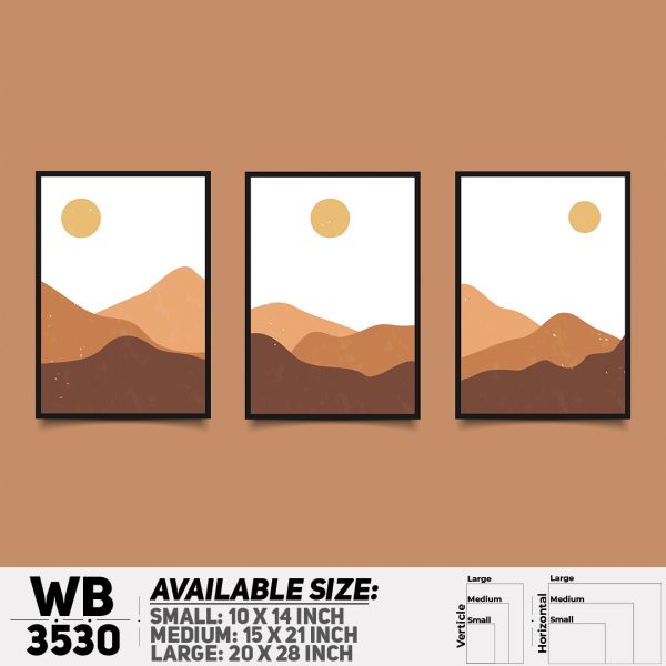 DDecorator Landscape Horizon Art (Set of 3) Wall Canvas Wall Poster Wall Board - 3 Size Available - WB3530 - DDecorator