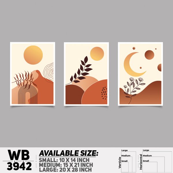 DDecorator Flower And Leaf ArtWork (Set of 3) Wall Canvas Wall Poster Wall Board - 3 Size Available - WB3942 - DDecorator