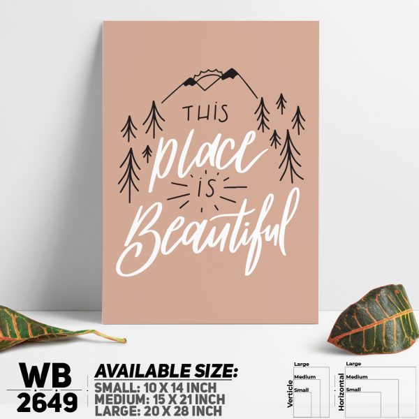DDecorator Beautiful Place Travel - Motivational Wall Canvas Wall Poster Wall Board - 3 Size Available - WB2649 - DDecorator