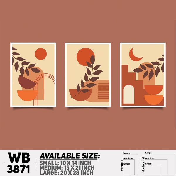 DDecorator Flower And Leaf ArtWork (Set of 3) Wall Canvas Wall Poster Wall Board - 3 Size Available - WB3871 - DDecorator
