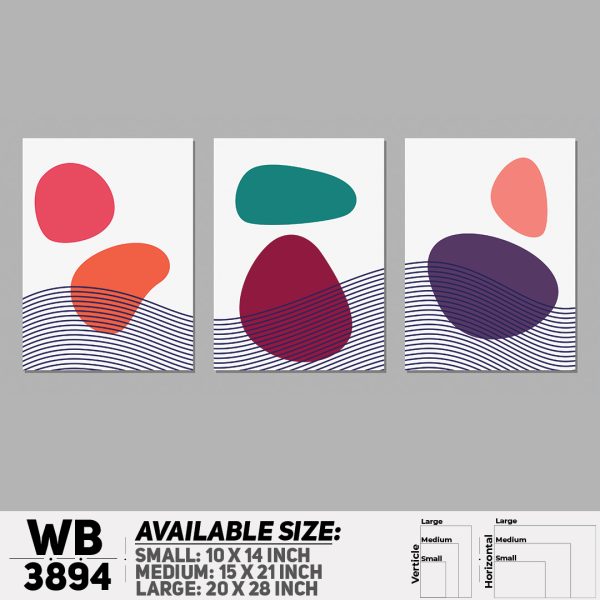 DDecorator Abstract ArtWork (Set of 3) Wall Canvas Wall Poster Wall Board - 3 Size Available - WB3894 - DDecorator
