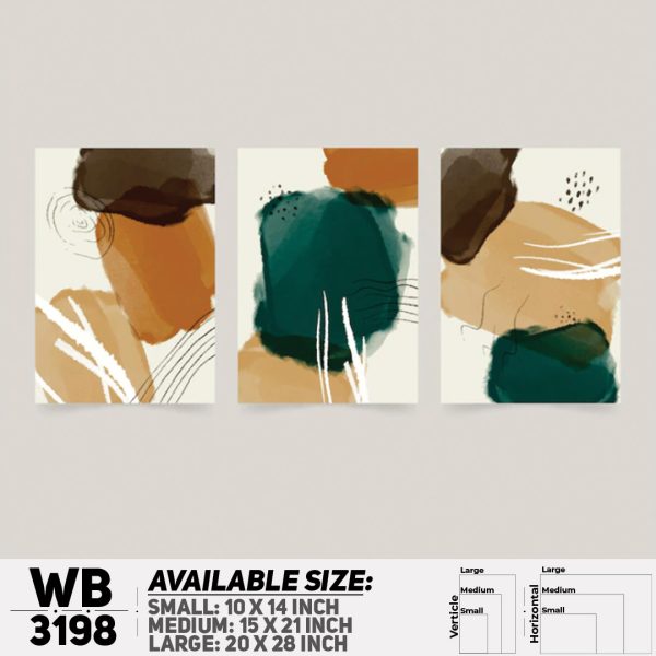 DDecorator Modern Abstract ArtWork (Set of 3) Wall Canvas Wall Poster Wall Board - 3 Size Available - WB3198 - DDecorator