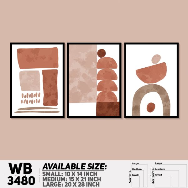 DDecorator Abstract ArtWork (Set of 3) Wall Canvas Wall Poster Wall Board - 3 Size Available - WB3480 - DDecorator
