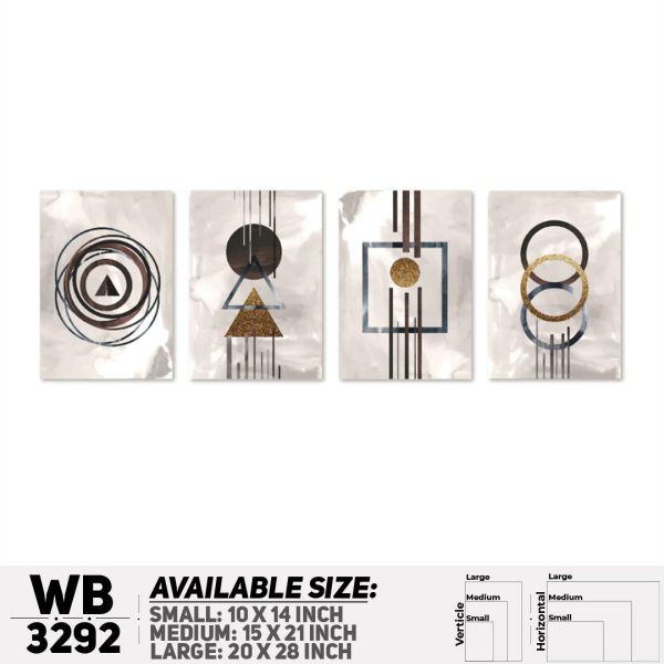 DDecorator Modern Abstract ArtWork (Set of 4) Wall Canvas Wall Poster Wall Board - 3 Size Available - WB3292 - DDecorator