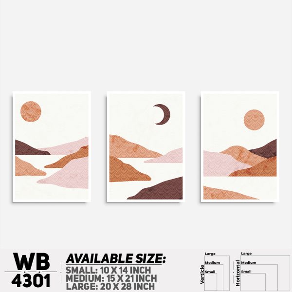 DDecorator Landscape & Horizon Design (Set of 3) Wall Canvas Wall Poster Wall Board - 3 Size Available - WB4301 - DDecorator