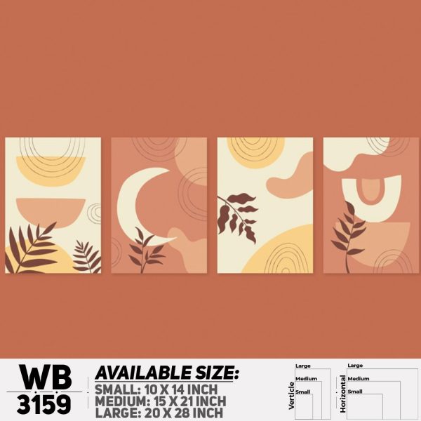 DDecorator Modern Leaf ArtWork (Set of 4) Wall Canvas Wall Poster Wall Board - 3 Size Available - WB3159 - DDecorator