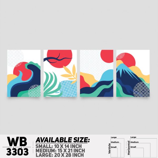 DDecorator Modern Landscape ArtWork (Set of 4) Wall Canvas Wall Poster Wall Board - 3 Size Available - WB3303 - DDecorator