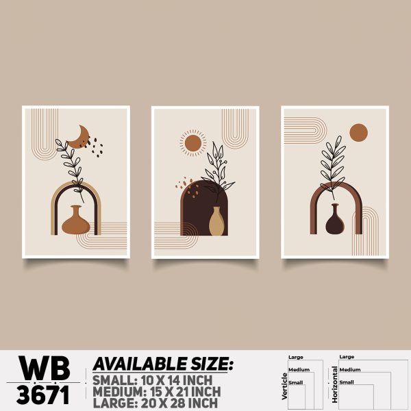 DDecorator Flower And Leaf ArtWork (Set of 3) Wall Canvas Wall Poster Wall Board - 3 Size Available - WB3671 - DDecorator