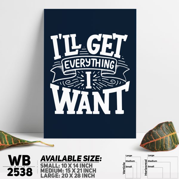 DDecorator Get Everything You Want - Motivational Wall Canvas Wall Poster Wall Board - 3 Size Available - WB2538 - DDecorator
