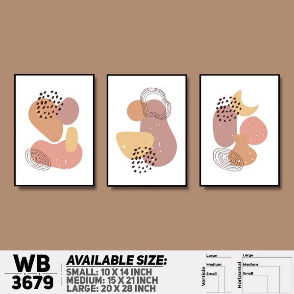 DDecorator Abstract ArtWork (Set of 3) Wall Canvas Wall Poster Wall Board - 3 Size Available - WB3679 - DDecorator