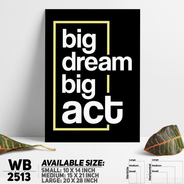 DDecorator Dream Big - Motivational Wall Canvas Wall Poster Wall Board - 3 Size Available - WB2513 - DDecorator