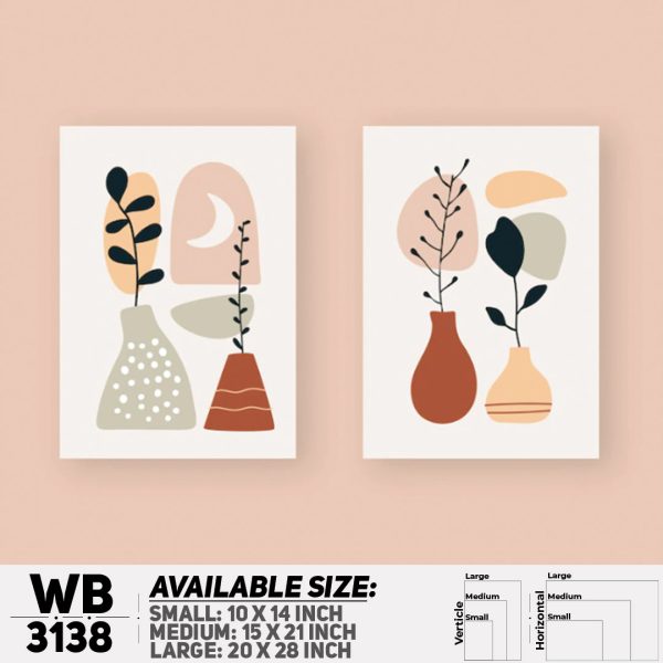 DDecorator Modern Flower ArtWork (Set of 2) Wall Canvas Wall Poster Wall Board - 3 Size Available - WB3138 - DDecorator