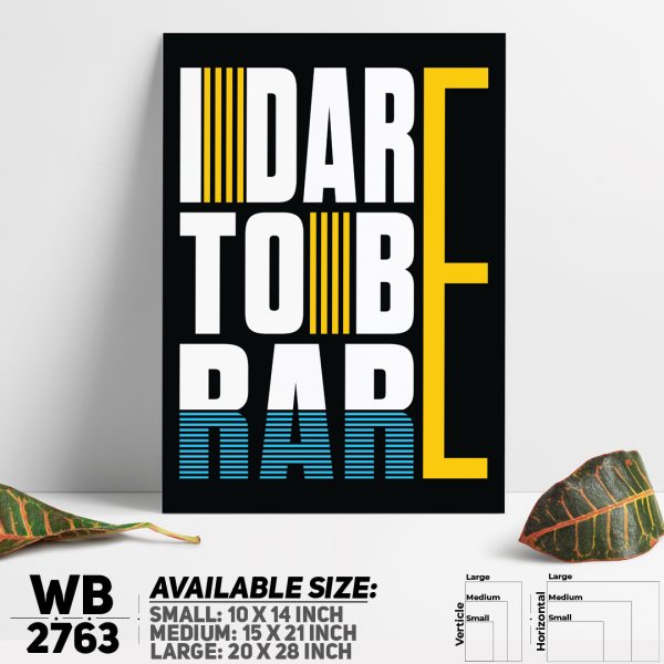 DDecorator Dare To Be Rare - Motivational Wall Canvas Wall Poster Wall Board - 3 Size Available - WB2763 - DDecorator