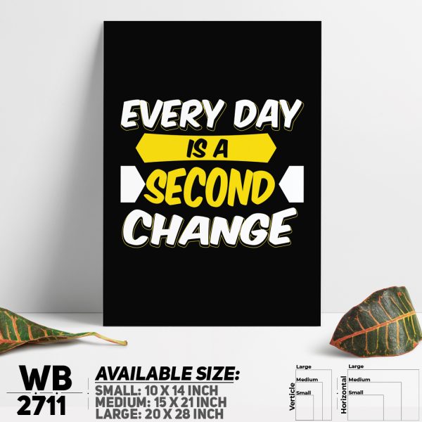 DDecorator Everyday Is a Second Chance - Motivational Wall Canvas Wall Poster Wall Board - 3 Size Available - WB2711 - DDecorator