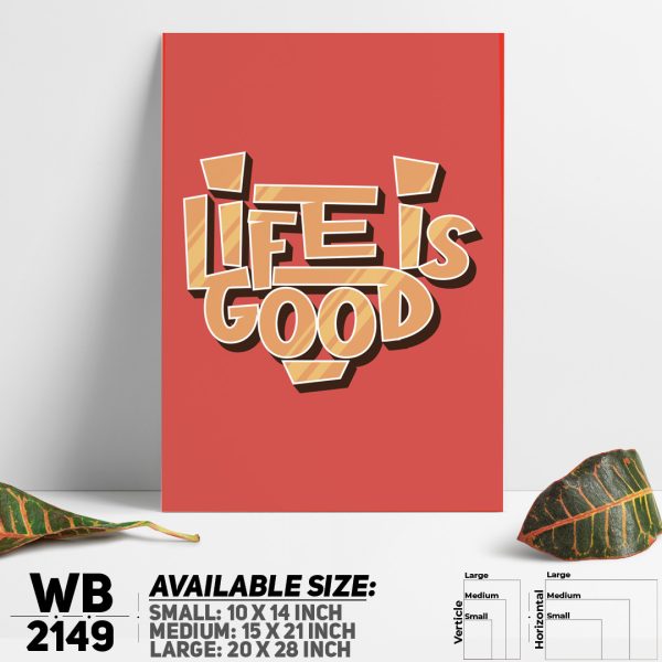 DDecorator Life Is Good - Motivational Wall Canvas Wall Poster Wall Board - 3 Size Available - WB2149 - DDecorator