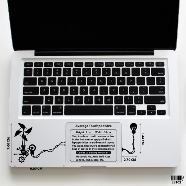 DDecorator Wind Engery with Bulb Laptop Sticker Vinyl Decal Removable Laptop Stickers For Any Kind of Laptop - LS102 - DDecorator