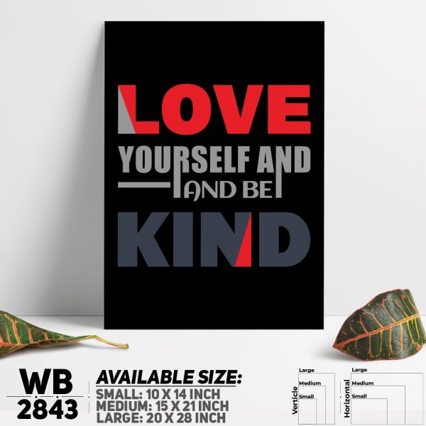 DDecorator Be Kind Love - Motivational Wall Canvas Wall Poster Wall Board - 3 Size Available - WB2843 - DDecorator