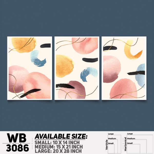 DDecorator Modern Abstract ArtWork (Set of 3) Wall Canvas Wall Poster Wall Board - 3 Size Available - WB3086 - DDecorator