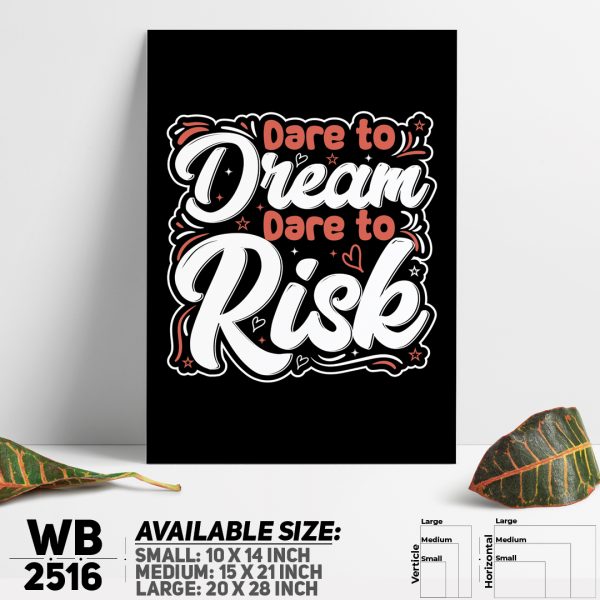 DDecorator Dare To Dream - Motivational Wall Canvas Wall Poster Wall Board - 3 Size Available - WB2516 - DDecorator