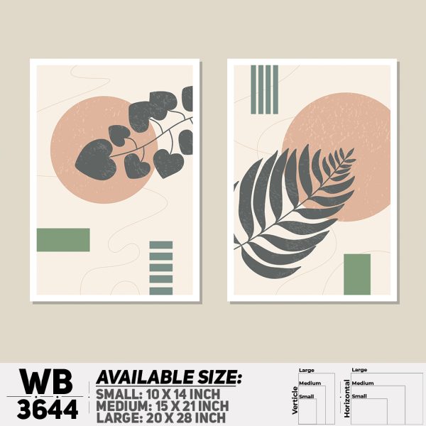 DDecorator Flower And Leaf ArtWork (Set of 2) Wall Canvas Wall Poster Wall Board - 3 Size Available - WB3644 - DDecorator
