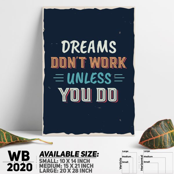 DDecorator Dream - Motivational Wall Canvas Wall Poster Wall Board - 3 Size Available - WB2020 - DDecorator