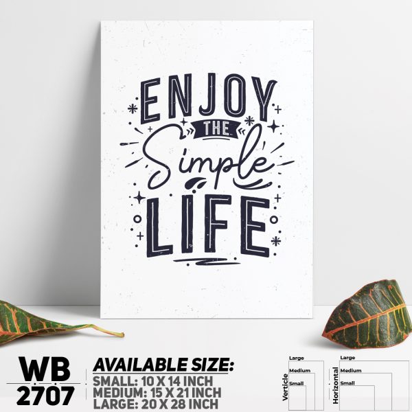DDecorator Enjoy Simple Life - Motivational Wall Canvas Wall Poster Wall Board - 3 Size Available - WB2707 - DDecorator
