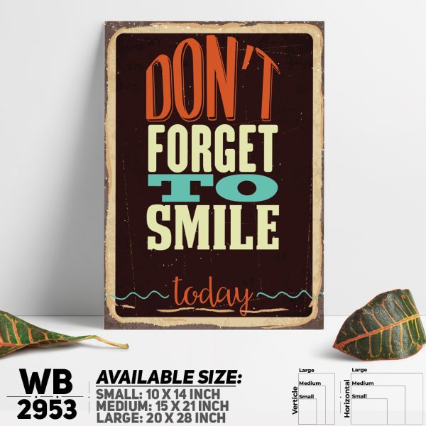 DDecorator Don't Forget To Smile - Motivational Wall Canvas Wall Poster Wall Board - 3 Size Available - WB2953 - DDecorator