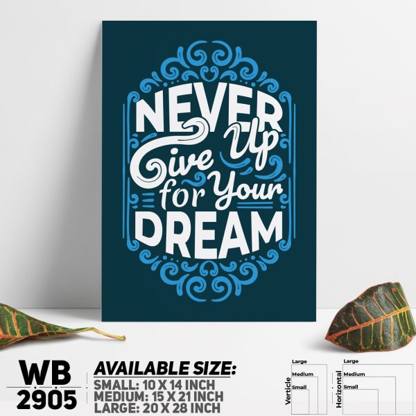 DDecorator Never Give Up - Motivational Wall Canvas Wall Poster Wall Board - 3 Size Available - WB2905 - DDecorator