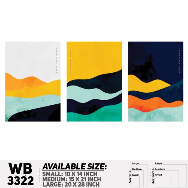 DDecorator Modern Landscape ArtWork (Set of 3) Wall Canvas Wall Poster Wall Board - 3 Size Available - WB3322 - DDecorator