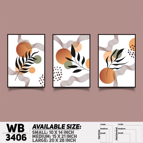 DDecorator Flower And Leaf ArtWork (Set of 3) Wall Canvas Wall Poster Wall Board - 3 Size Available - WB3406 - DDecorator