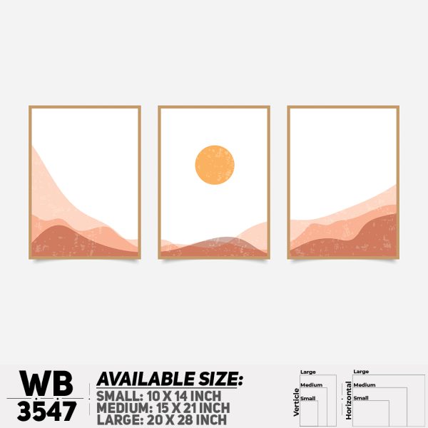 DDecorator Landscape Horizon Art (Set of 3) Wall Canvas Wall Poster Wall Board - 3 Size Available - WB3547 - DDecorator