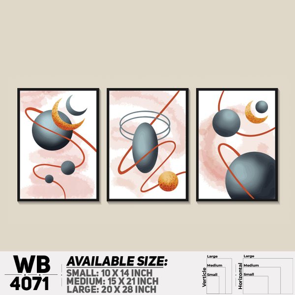 DDecorator Abstract Art (Set of 3) Wall Canvas Wall Poster Wall Board - 3 Size Available - WB4071 - DDecorator