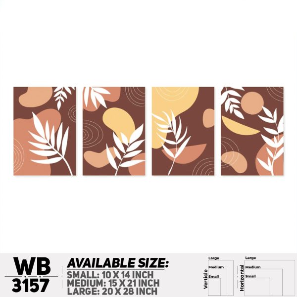 DDecorator Modern Leaf ArtWork (Set of 4) Wall Canvas Wall Poster Wall Board - 3 Size Available - WB3157 - DDecorator