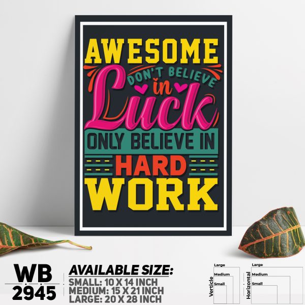 DDecorator Hard Work Only - Motivational Wall Canvas Wall Poster Wall Board - 3 Size Available - WB2945 - DDecorator
