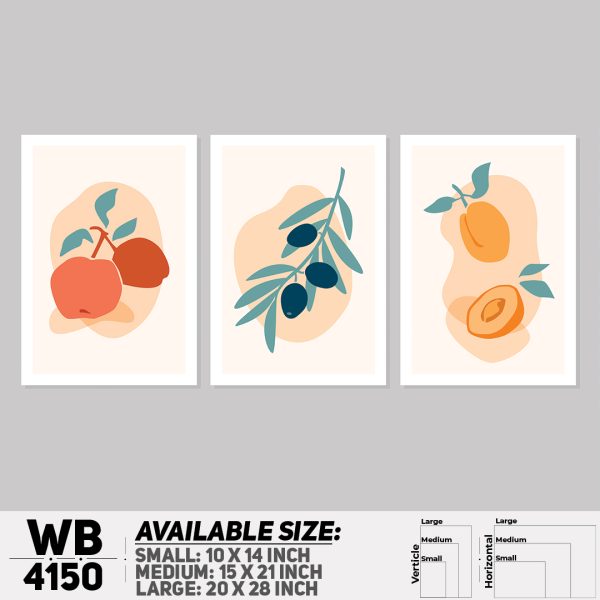 DDecorator Flower & Leaf Abstract Art (Set of 3) Wall Canvas Wall Poster Wall Board - 3 Size Available - WB4150 - DDecorator