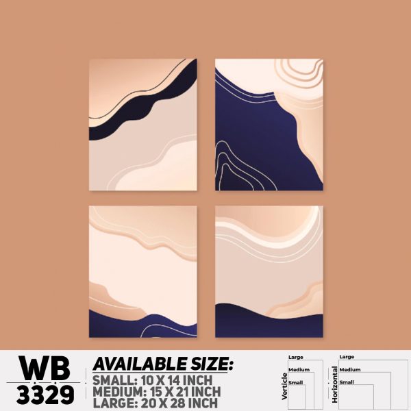 DDecorator Modern Abstract ArtWork (Set of 4) Wall Canvas Wall Poster Wall Board - 3 Size Available - WB3329 - DDecorator