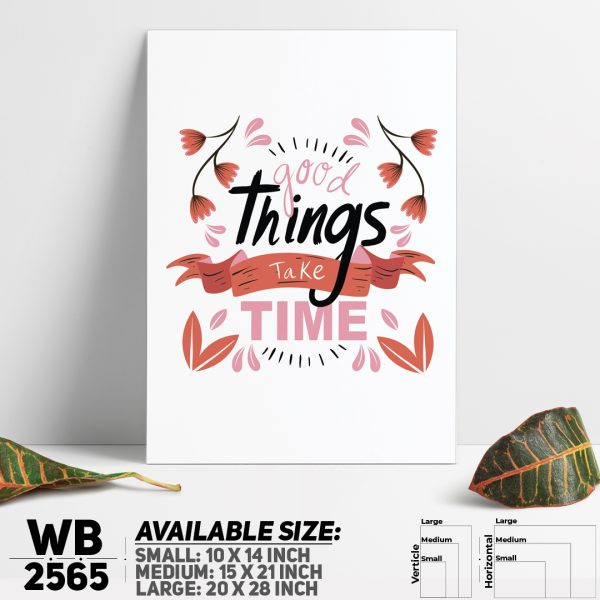 DDecorator Good Things Takes Time - Motivational Wall Canvas Wall Poster Wall Board - 3 Size Available - WB2565 - DDecorator