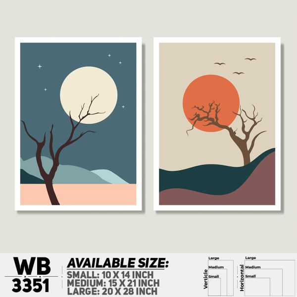 DDecorator Landscape Horizon Art (Set of 2) Wall Canvas Wall Poster Wall Board - 3 Size Available - WB3351 - DDecorator