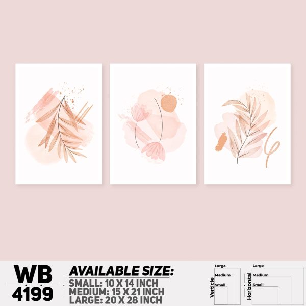 DDecorator Water Painting Flower & Leaf (Set of 3) Wall Canvas Wall Poster Wall Board - 3 Size Available - WB4199 - DDecorator