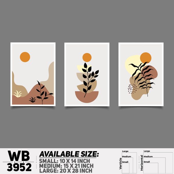 DDecorator Flower And Leaf ArtWork (Set of 3) Wall Canvas Wall Poster Wall Board - 3 Size Available - WB3952 - DDecorator